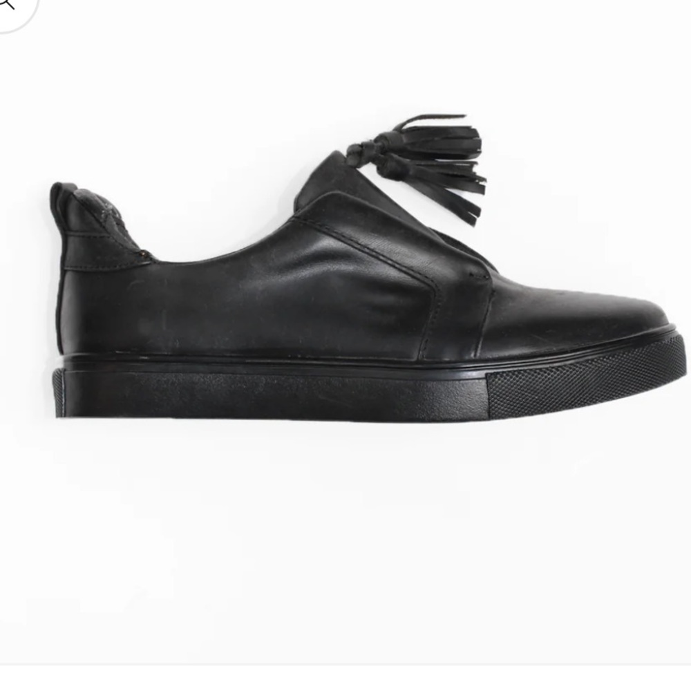 NWT Jaggar Figment Sneaker Leather Tassel Loafers In Black Size 9